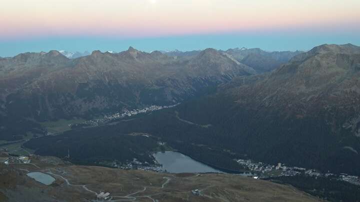 St. Moritz Piz Nair Upper Station snow cam captured at 25 September 2026 at 7:31 pm GMT+2