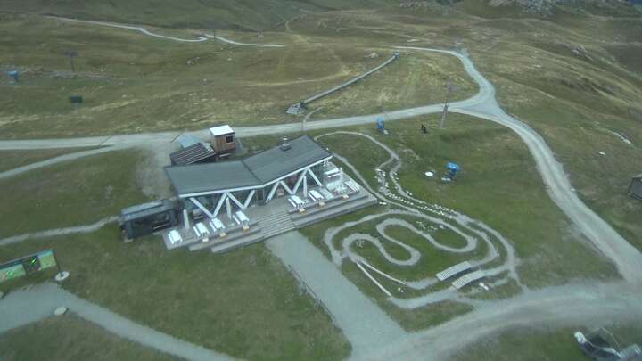 St. Moritz Corviglia snow cam captured at 13 September 2026 at 7:42 pm GMT+2