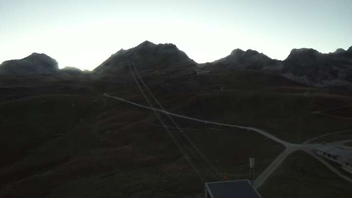 St. Moritz Corviglia snow cam captured at 27 September 2026 at 7:28 pm GMT+2