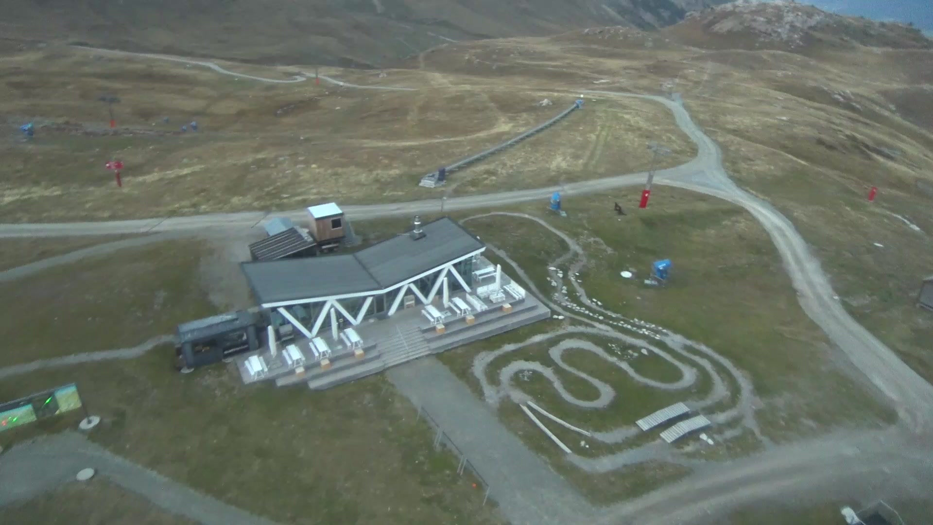 St. Moritz Corviglia snow cam captured at 3 October 2026 at 7:13 pm GMT+2