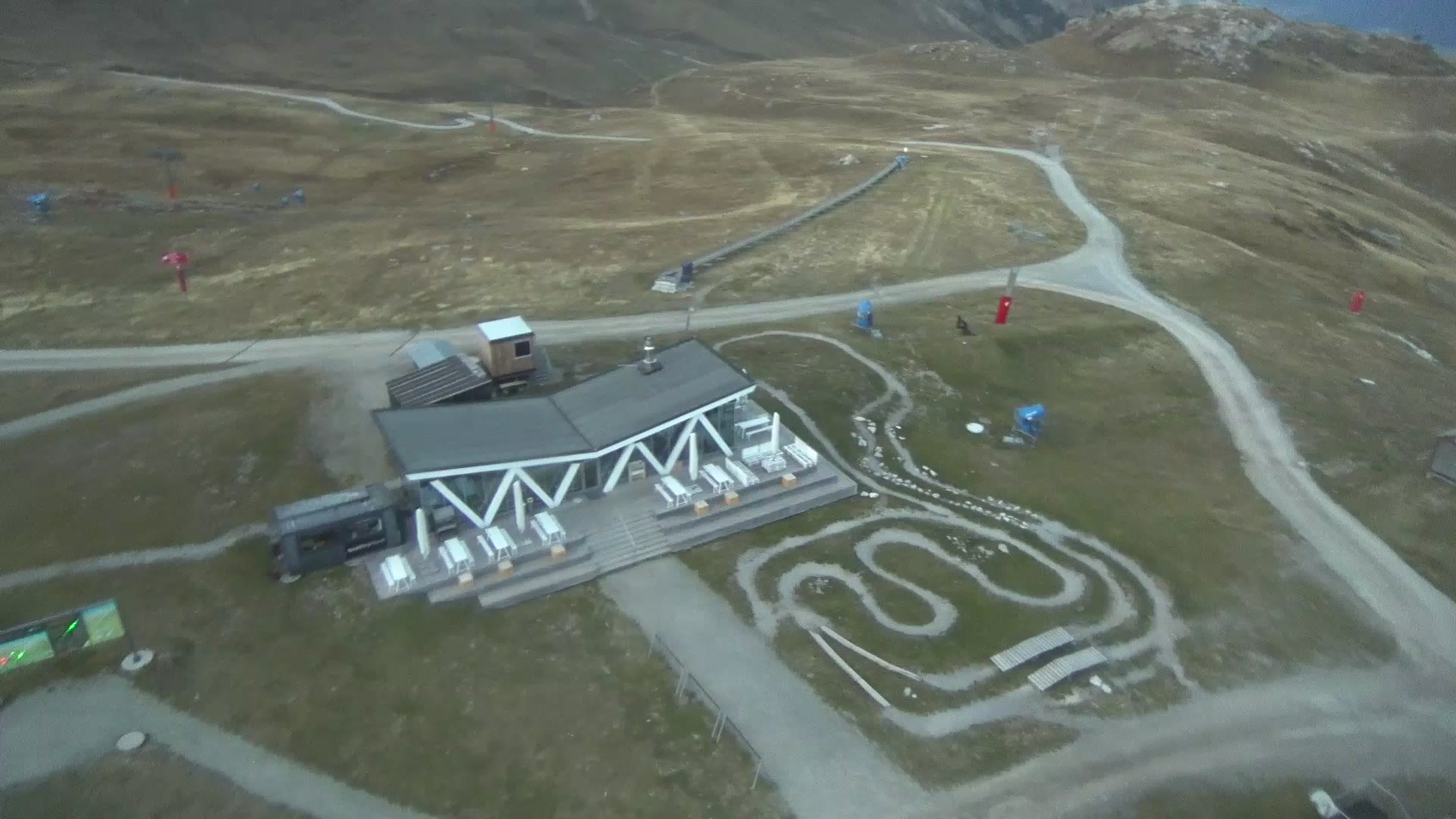 St. Moritz Corviglia snow cam captured at 4 October 2026 at 7:11 pm GMT+2