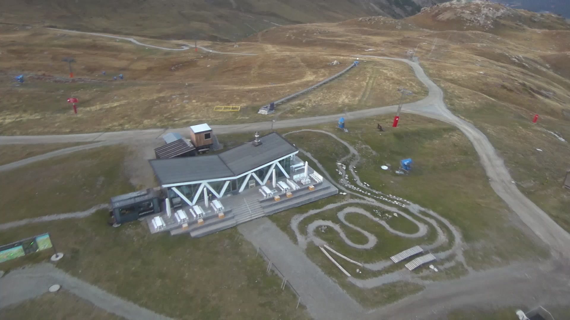 St. Moritz Corviglia snow cam captured at 5 October 2026 at 7:04 pm GMT+2