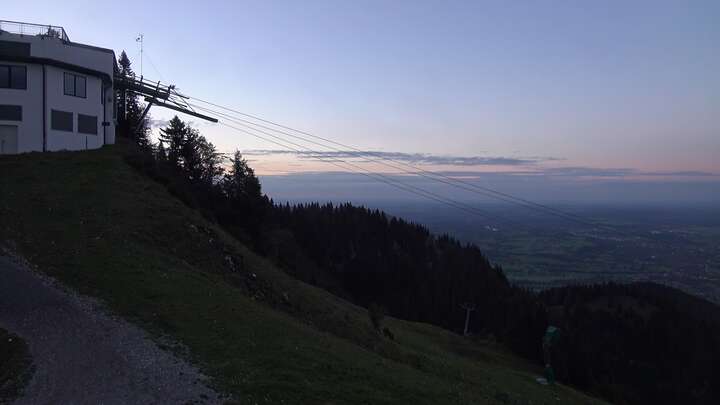 Lenggries Upper Station Brauneck snow cam captured at 18 September 2026 at 7:42 pm GMT+2