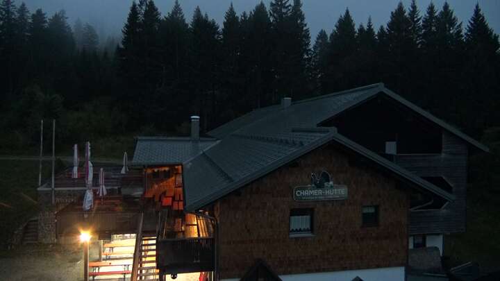 Bodenmais (Bayerischer Wald) Chamer Hütte snow cam captured at 16 September 2026 at 7:46 pm GMT+2