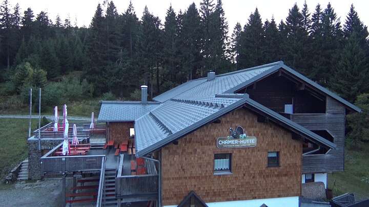 Bodenmais (Bayerischer Wald) Chamer Hütte snow cam captured at 21 September 2026 at 7:19 pm GMT+2