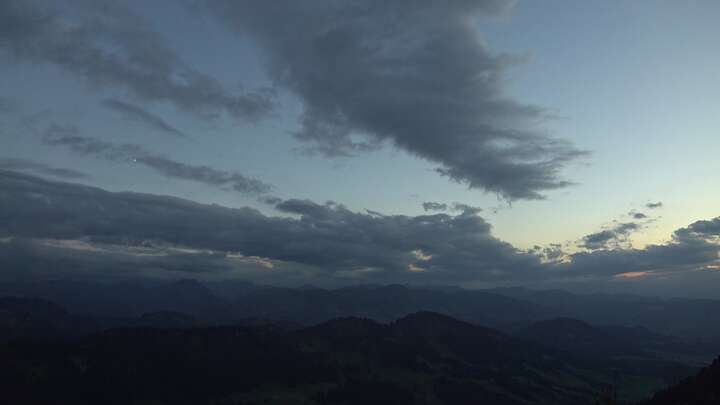 Oberstaufen Hochgratbahn Upper Station snow cam captured at 18 September 2026 at 7:44 pm GMT+2