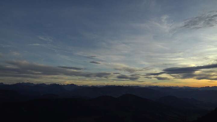 Oberstaufen Hochgratbahn Upper Station snow cam captured at 20 September 2026 at 7:22 pm GMT+2