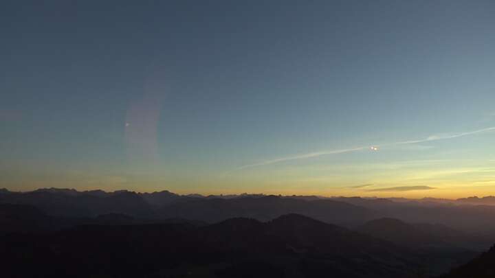 Oberstaufen Hochgratbahn Upper Station snow cam captured at 25 September 2026 at 7:13 pm GMT+2