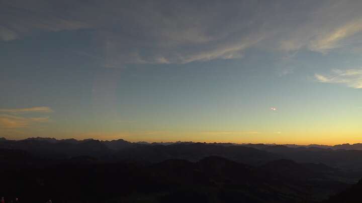 Oberstaufen Hochgratbahn Upper Station snow cam captured at 26 September 2026 at 7:30 pm GMT+2