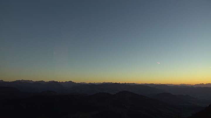 Oberstaufen Hochgratbahn Upper Station snow cam captured at 27 September 2026 at 7:08 pm GMT+2