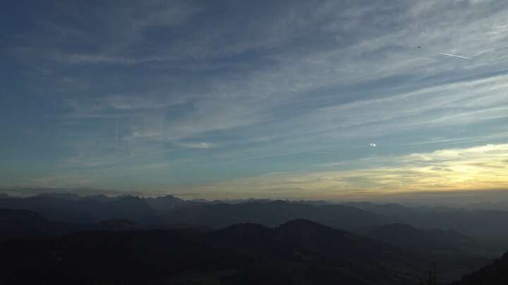 Oberstaufen Hochgratbahn Upper Station snow cam captured at 28 September 2026 at 7:04 pm GMT+2