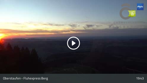 Oberstaufen Fluhexpress Berg snow cam captured at 12 September 2026 at 7:54 pm GMT+2