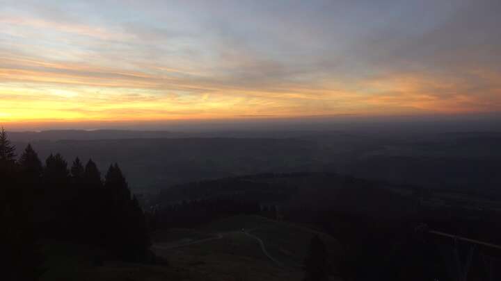 Oberstaufen Fluhexpress Berg snow cam captured at 21 September 2026 at 7:38 pm GMT+2