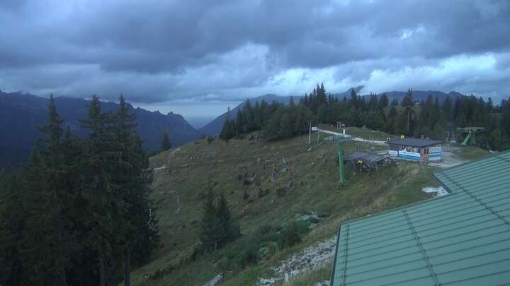 Ramsau bei Berchtesgaden Hochschwarzeck snow cam captured at 21 September 2026 at 7:23 pm GMT+2