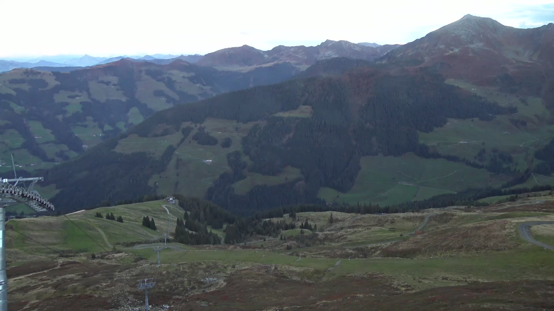 Alpbach Upper Station Hornbahn 2000 snow cam captured at 5 October 2026 at 6:44 pm GMT+2