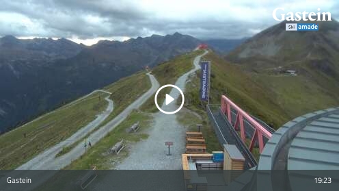 Bad Gastein Stubnerkogel Upper Station South Side snow cam captured at 12 September 2026 at 7:34 pm GMT+2