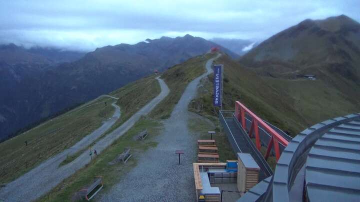 Bad Gastein Stubnerkogel Upper Station South Side snow cam captured at 13 September 2026 at 7:24 pm GMT+2