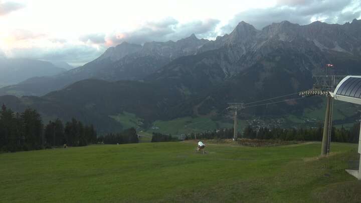 Maria Alm Upper Station Hochmais snow cam captured at 22 September 2026 at 7:21 pm GMT+2