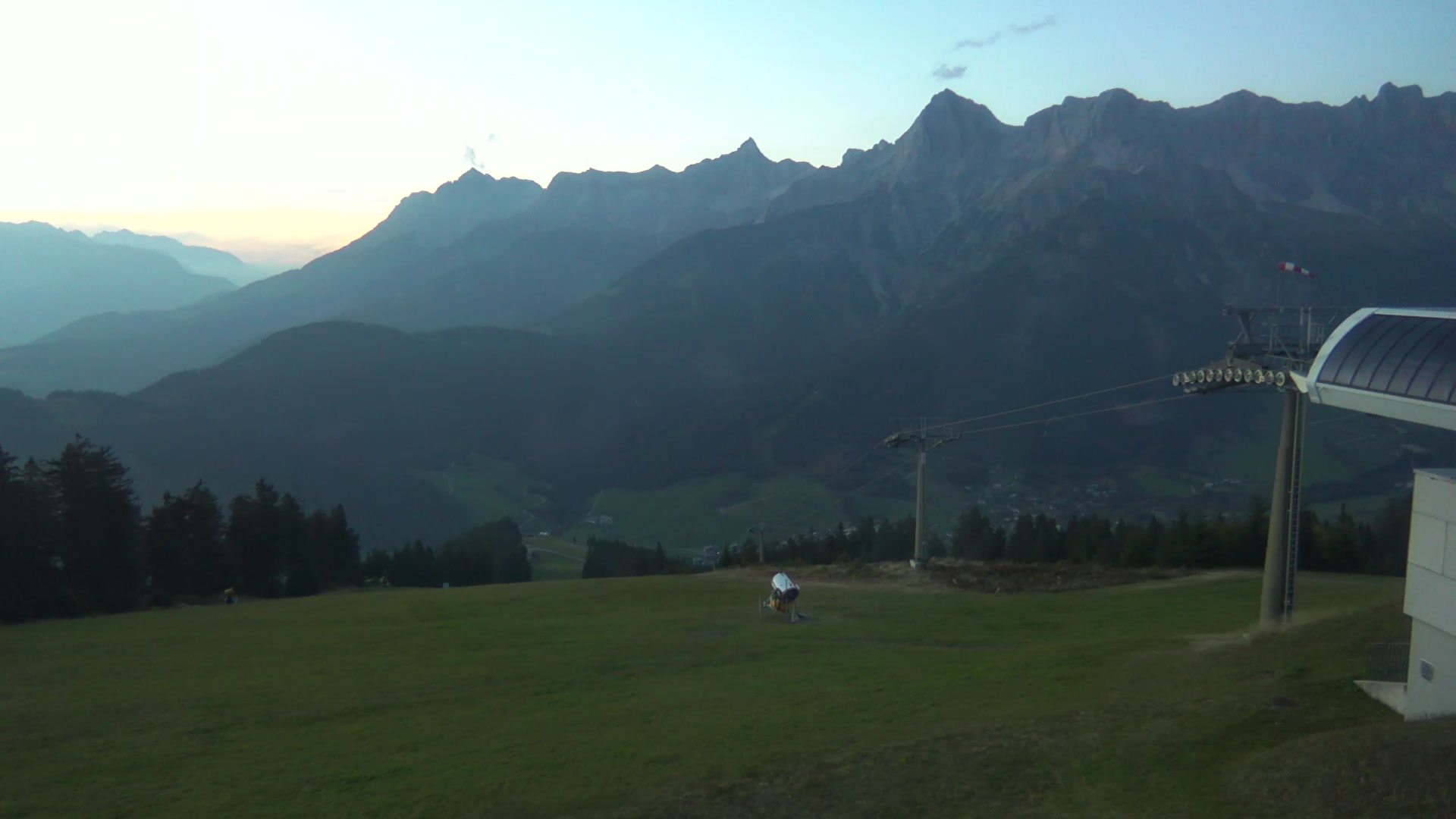 Maria Alm Upper Station Hochmais snow cam captured at 3 October 2026 at 7:07 pm GMT+2