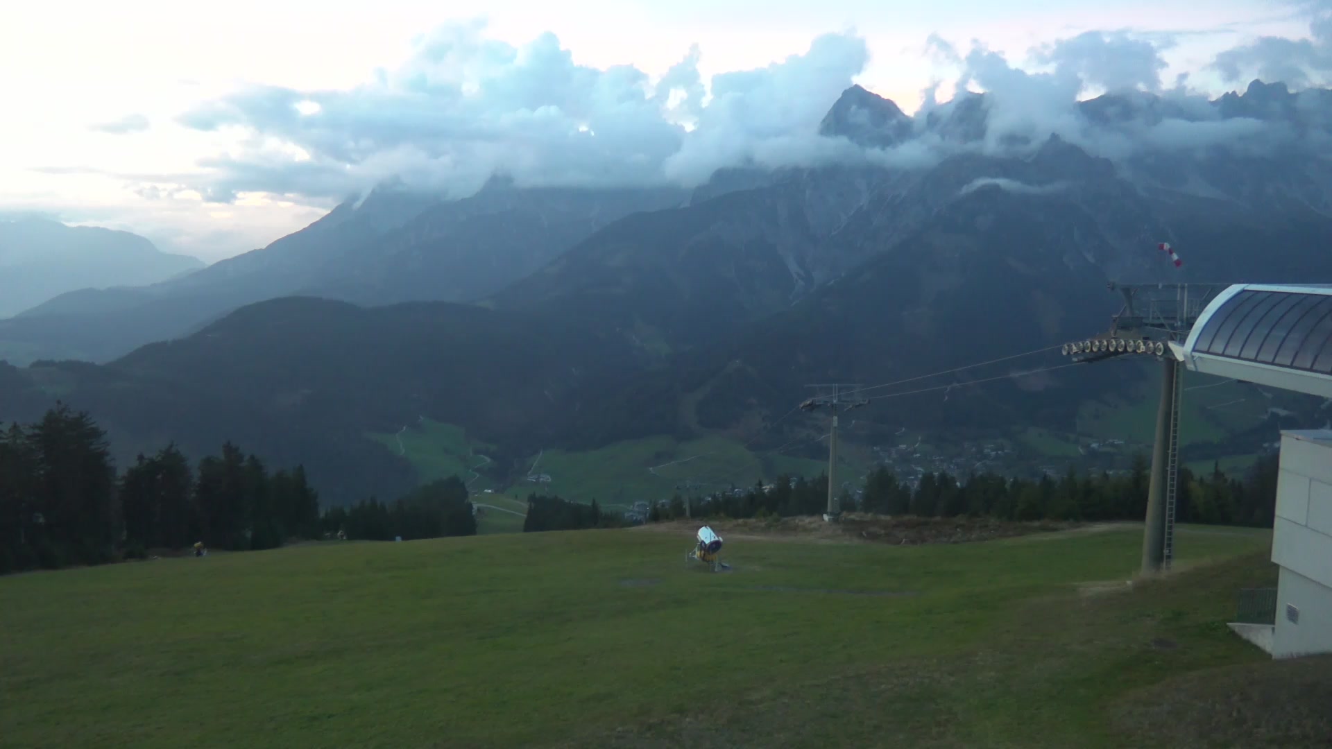 Maria Alm Upper Station Hochmais snow cam captured at 5 October 2026 at 6:52 pm GMT+2