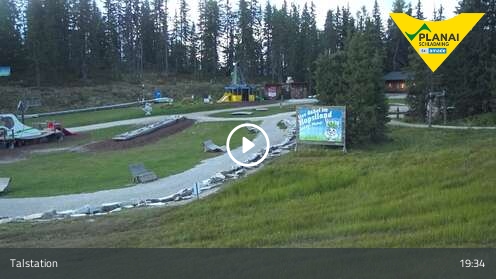 Schladming Hopsi Express Base Station snow cam captured at 12 September 2026 at 7:38 pm GMT+2