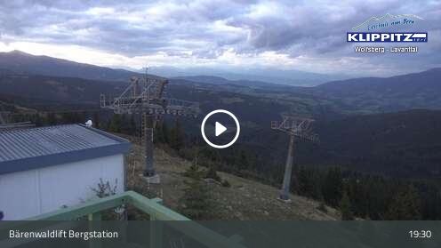 Bad St. Leonhard (Klippitztörl) Bärenwaldlift Upper Station snow cam captured at 12 September 2026 at 7:34 pm GMT+2