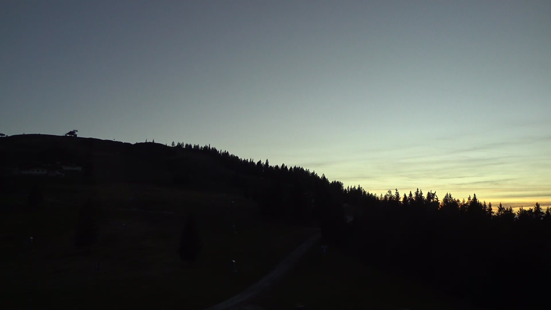 Flachau (Snow Space Salzburg) Upper Station Achterjet snow cam captured at 3 October 2026 at 6:59 pm GMT+2