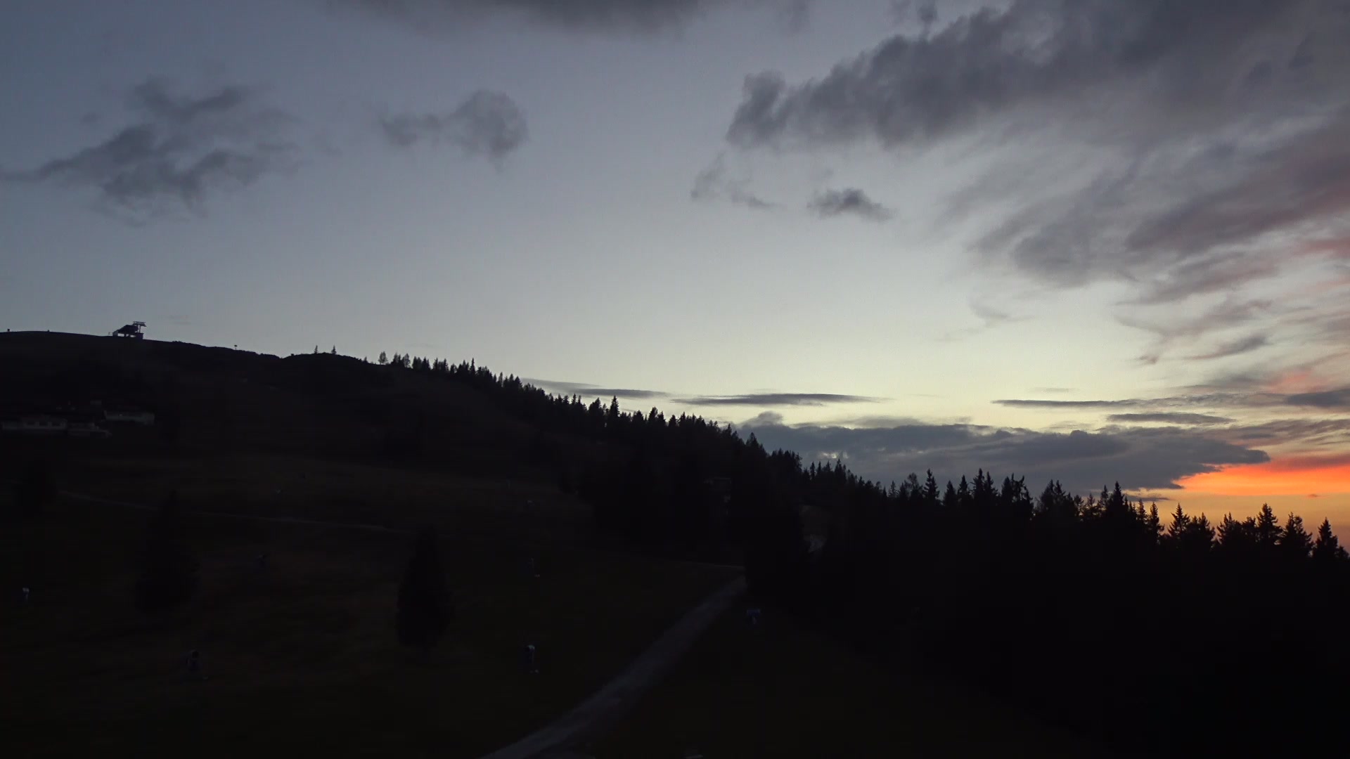 Flachau (Snow Space Salzburg) Upper Station Achterjet snow cam captured at 5 October 2026 at 6:56 pm GMT+2