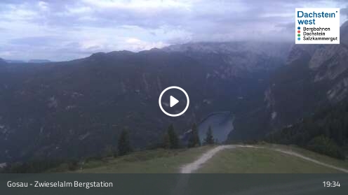 Gosau (Dachstein West) Dachstein West - Zwieselalm Upper Station snow cam captured at 12 September 2026 at 7:52 pm GMT+2