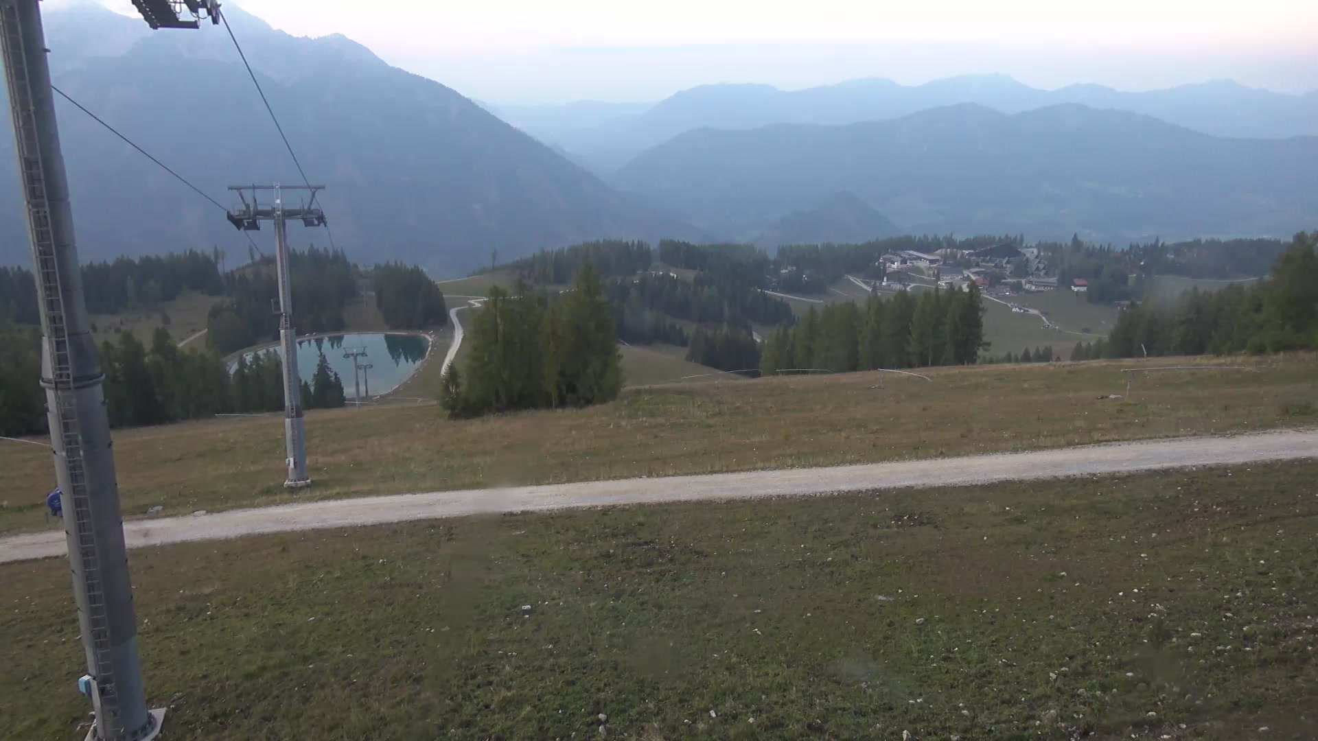 Hinterstoder Upper Station Hirschkogelbahn snow cam captured at 5 October 2026 at 6:42 pm GMT+2