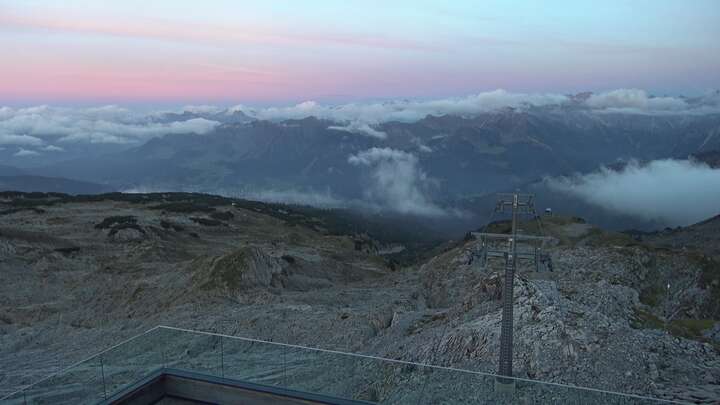 Hirschegg Ifenbahn Upper Station snow cam captured at 21 September 2026 at 7:30 pm GMT+2