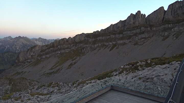 Hirschegg Ifenbahn Upper Station snow cam captured at 26 September 2026 at 7:18 pm GMT+2