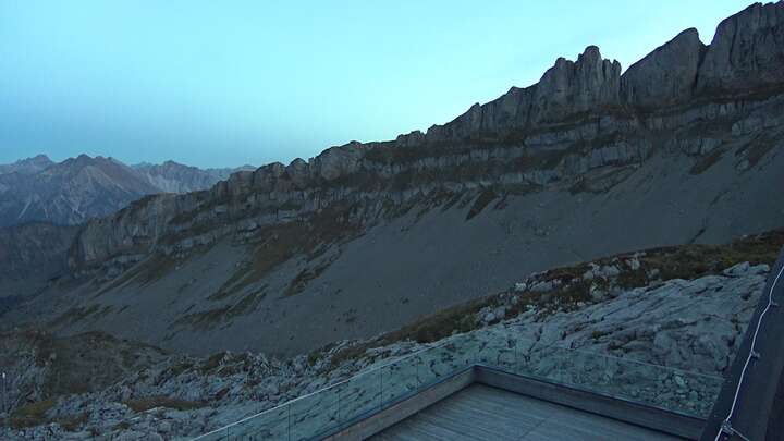 Hirschegg Ifenbahn Upper Station snow cam captured at 28 September 2026 at 7:30 pm GMT+2