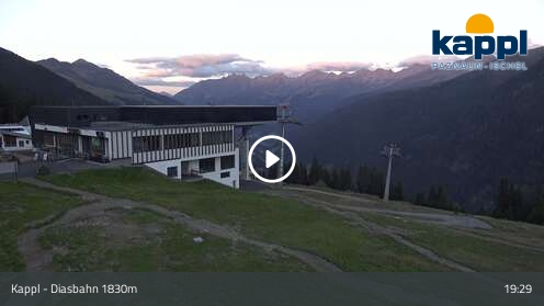 Kappl (Paznaun) Diasbahn Upper Station snow cam captured at 12 September 2026 at 7:36 pm GMT+2