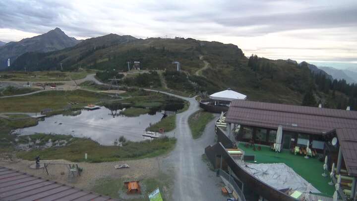 Klösterle Upper Station Sonnenkopf snow cam captured at 13 September 2026 at 7:44 pm GMT+2