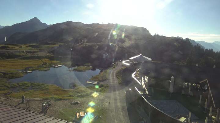 Klösterle Upper Station Sonnenkopf snow cam captured at 15 September 2026 at 6:08 pm GMT+2