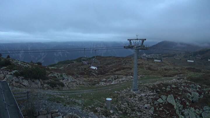 Klösterle Upper Station Riedkopf snow cam captured at 17 September 2026 at 10:06 pm GMT+2