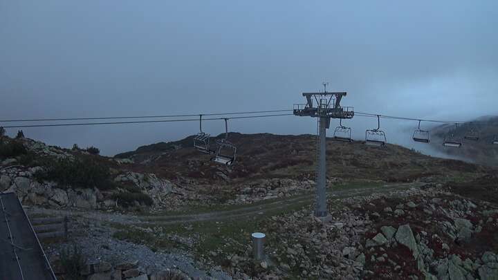 Klösterle Upper Station Riedkopf snow cam captured at 21 September 2026 at 7:15 pm GMT+2