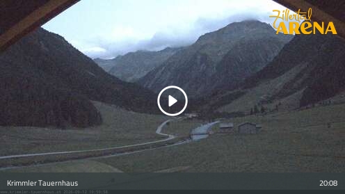 Krimml (Zillertalarena) Krimmler Tauernhaus snow cam captured at 12 September 2026 at 8:24 pm GMT+2