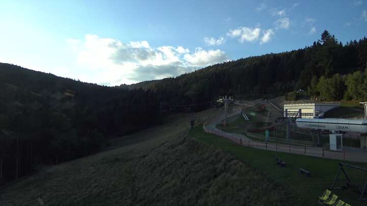 Mönichkirchen Base Station Sonnenbahn snow cam captured at 15 September 2026 at 6:09 pm GMT+2
