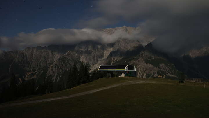 Mühlbach am Hochkönig (Hochkönig) Kingscab Upper Station snow cam captured at 22 September 2026 at 11:43 pm GMT+2