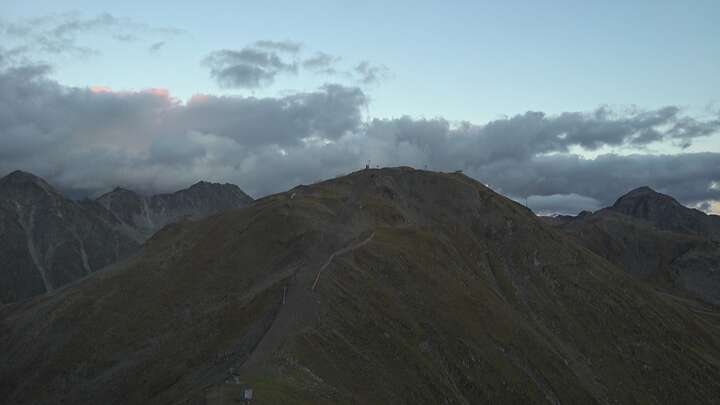 Nauders Tscheyeck Upper Station snow cam captured at 14 September 2026 at 7:44 pm GMT+2