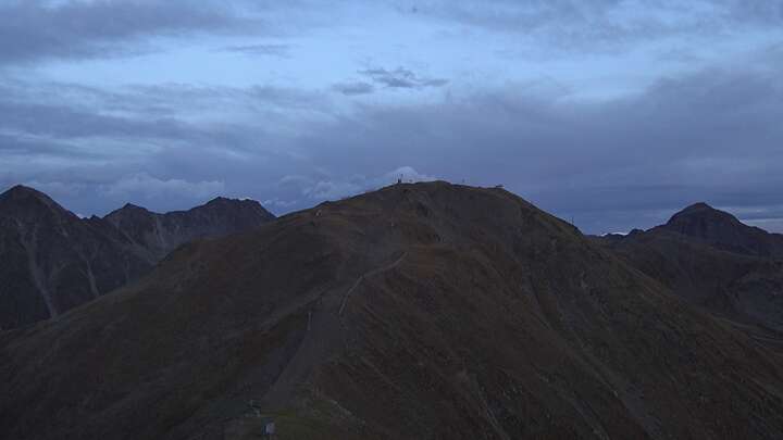 Nauders Tscheyeck Upper Station snow cam captured at 20 September 2026 at 7:38 pm GMT+2