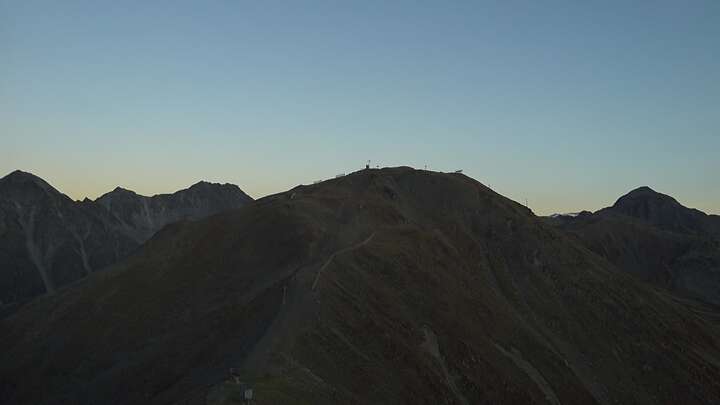 Nauders Tscheyeck Upper Station snow cam captured at 25 September 2026 at 7:11 pm GMT+2
