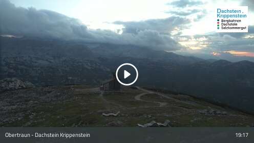Obertraun (Dachstein Salzkammergut) Krippenstein Upper Station snow cam captured at 12 September 2026 at 7:38 pm GMT+2