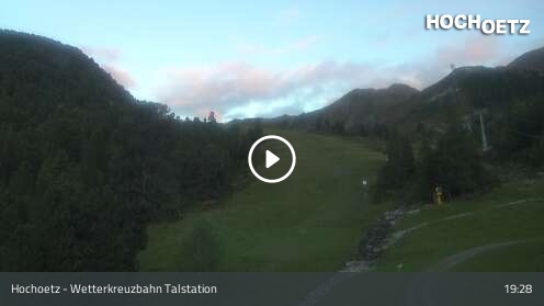 Oetz (Hochoetz) Wetterkreuzbahn Base Station snow cam captured at 12 September 2026 at 7:38 pm GMT+2