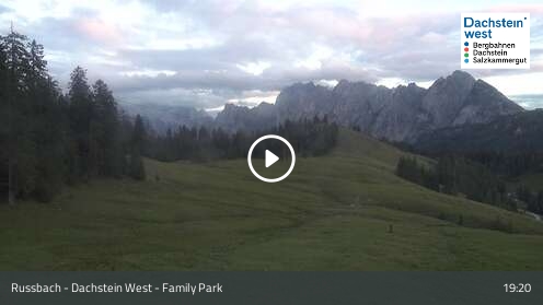 Russbach (Dachstein West) Dachstein West - Family Park snow cam captured at 12 September 2026 at 7:38 pm GMT+2