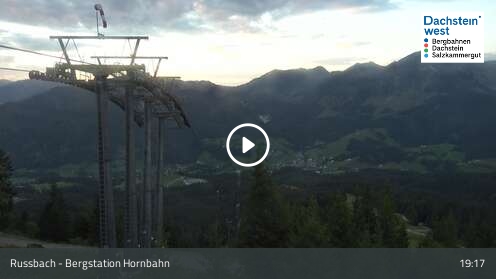 Russbach (Dachstein West) Dachstein West - Upper Station Hornbahn snow cam captured at 12 September 2026 at 7:22 pm GMT+2