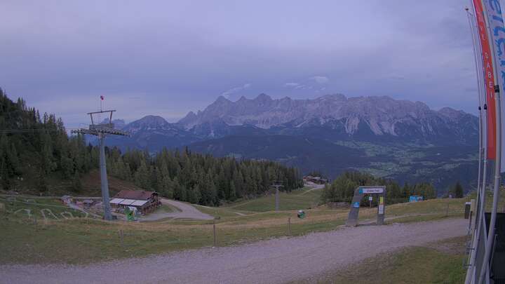 Schladming / Pichl - Reiteralm Upper Station Preunegg Jet snow cam captured at 20 September 2026 at 7:24 pm GMT+2