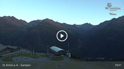 St. Anton am Arlberg (Arlberg) Gampen snow cam captured at 12 September 2026 at 7:39 pm GMT+2